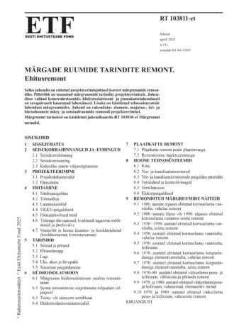 RT 103811-et Märgade ruumide tarindite remont. Ehitusremont