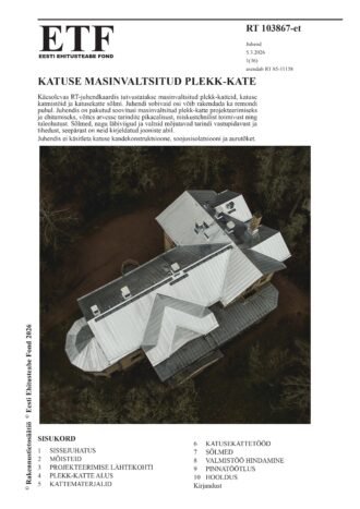 RT 103867-et Katuse masinvaltsitud plekk-kate